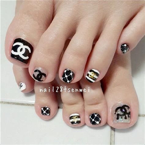 chanel nail foil|chanel toe designs.